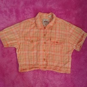 Vintage pale orange crop top shirt